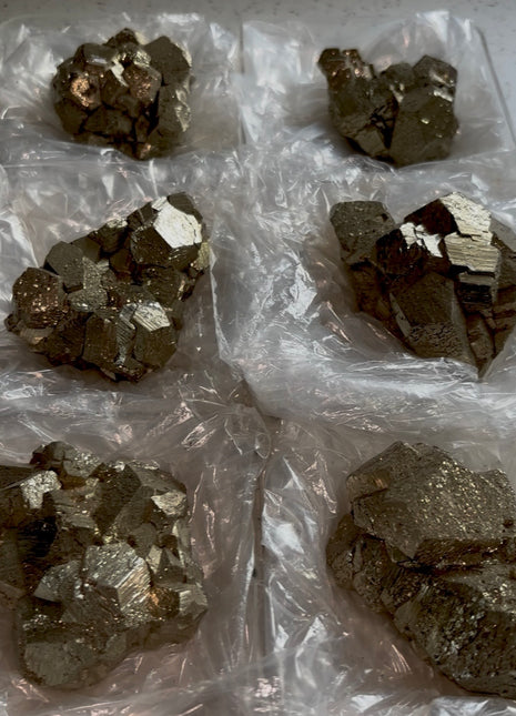 6 Pieces ! Glittery Pyrite Specimens Lot