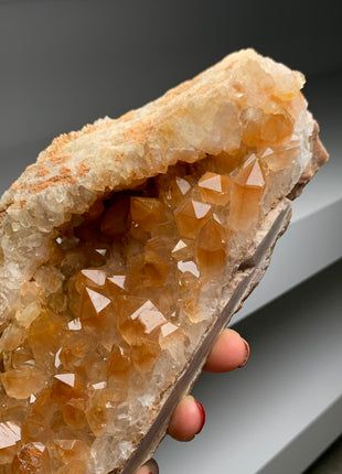 Vivid Orange Hematoid Quartz Geode from Zambia # PM076