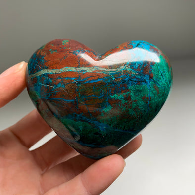 Rich Blue Chrysocolla with Red Cuprite and Green Malachite Heart