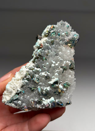 Snowy Quartz with Colorful Chalcopyrite