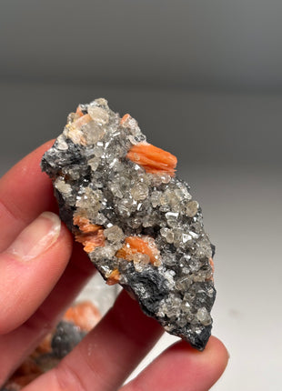 6 Pieces ! Cerussite with Orange Barite and Galena Specimens Lot