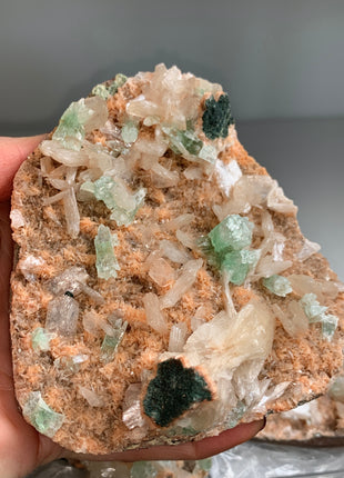 Wow !! Orange Heulandite with Green Apophyllite and Cream Stilbite Lot - 4 Pieces ✨