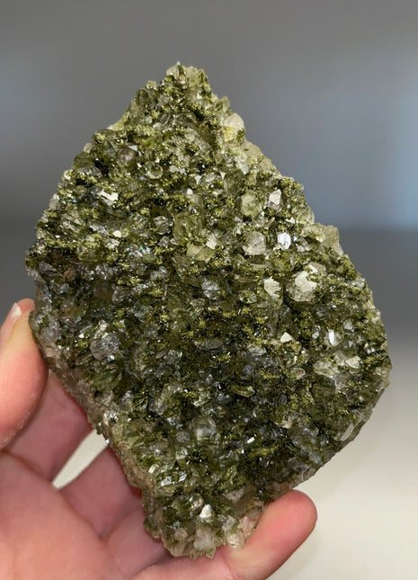 Forest Epidote with Diamond Quartz