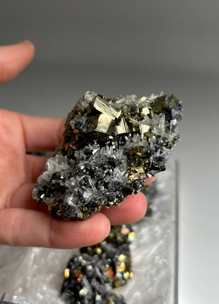 6 Pieces ! High Grade Pyrite, Sphalerite with Needle Quartz Lot