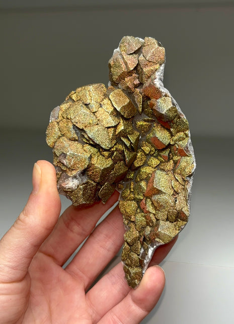 New Arrival ! Rainbow Pyrite with Calcite