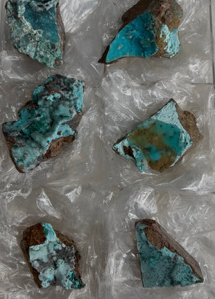 6 Pieces ! Druzy Blue Chrysocolla Lot