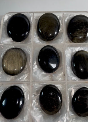 9 Pieces ! High Grade Golden Sheen Obsidian Lot