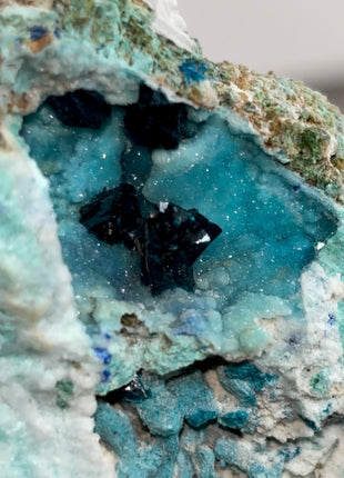 Our Finest ! Blue Veszelyite Specimen PM0383