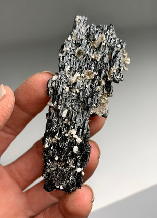 Elestial Black Tourmaline with Feldspar, Mica