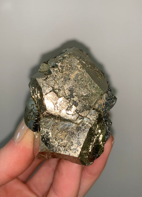 Pentadodecahedral Pyrite with Sparkly Hematite - Elba Island, Italy