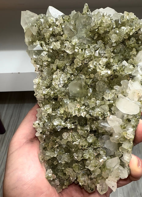 Forest Green Epidote with Quartz