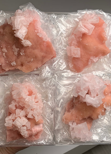 High Grade Pink Halite Lot from Searles Lake - 4 Pieces !