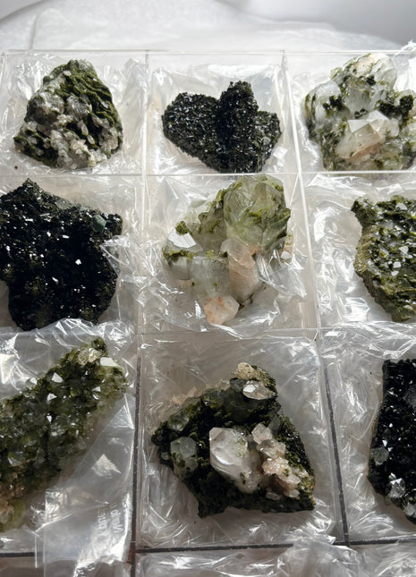 9 Pieces ! High Grade Green Epidote with Quartz Lot