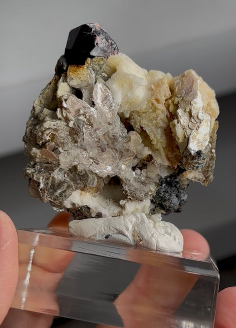 Red Garnet with Muscovite and Feldspar PM0372