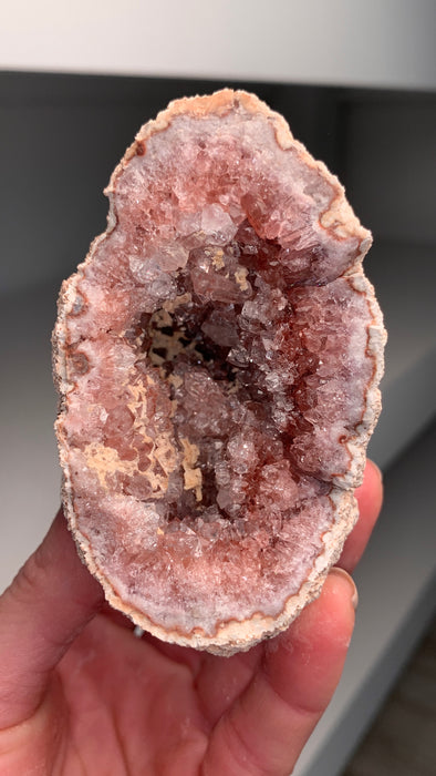 Gemmy Quartz with Pink Amethyst Geode - From Argentina