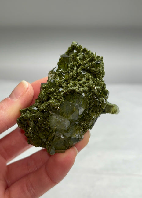 Forest Green Epidote with Quartz