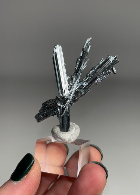 Silvery Stibnite from Wuning mine, China