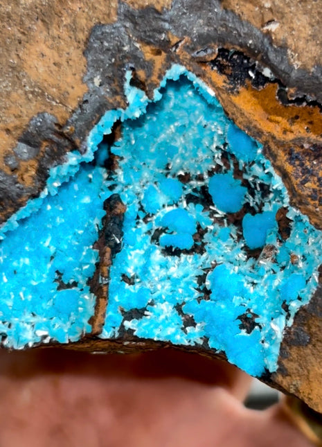 Blue Aurichalcite Geode Specimen PM1204
