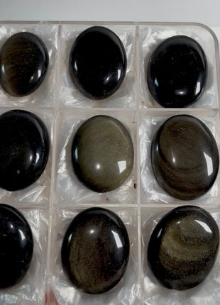 9 Pieces ! High Grade Golden Sheen Obsidian Lot