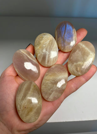 6 Pieces ! Top Grade Rainbow Moonstone Lot