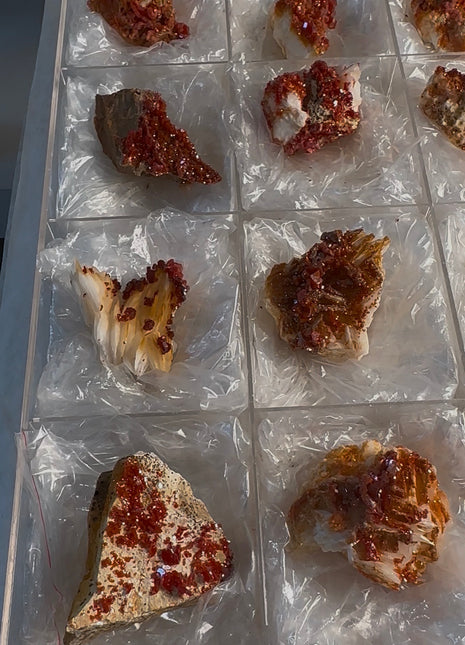 12 Piece Lot ! High Grade Red Vanadinite with Barite Flowers