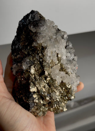 Pyrite with Calcite - From Trepca mine