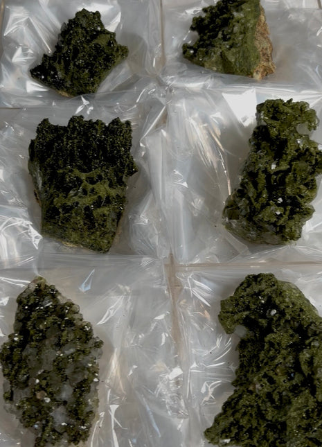 6 Pieces ! High Grade Forest Epidote with Quartz Lot