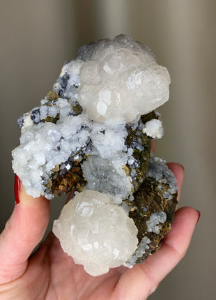 Iridescent Pyrite with Galena and Calcite - Trepca mine