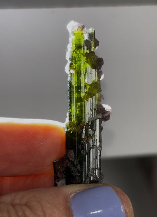 New ! Green Tourmaline with Lepidolite