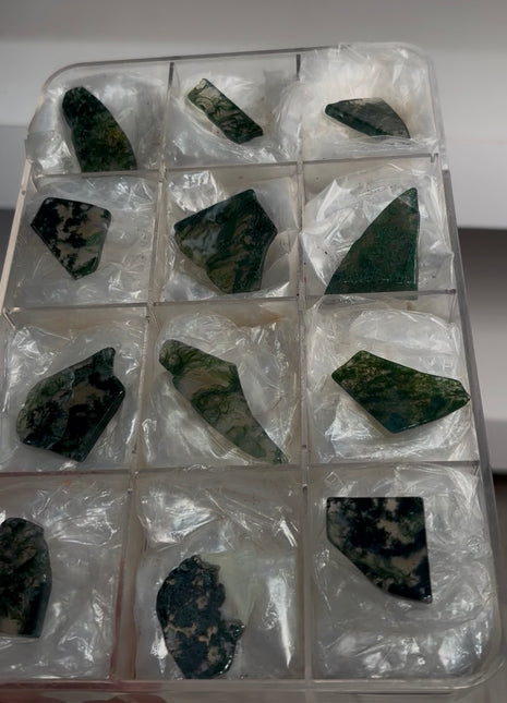 12 Pieces ! Transparent Moss Agate Lot