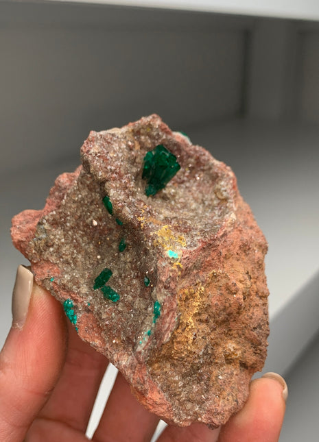 Perfect ! Green Dioptase on Matrix - From Namibia