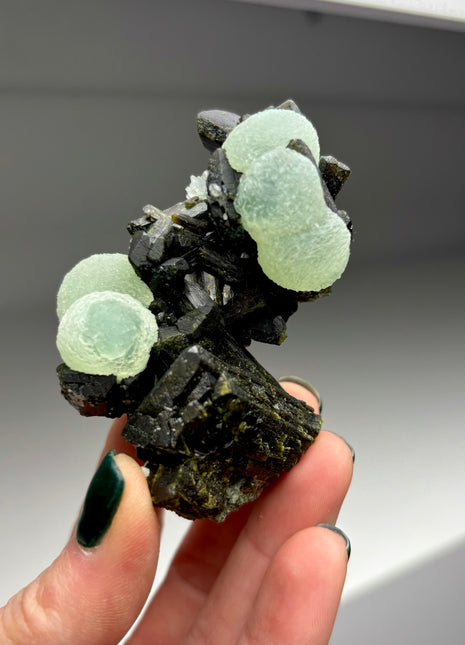 New ! Green Prehnite with Epidote - From Mali