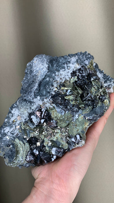 Amazing ! Sphalerite with Pyrrhotite and Boulangerite, Calcite - From Trepca mine, Kosovo *