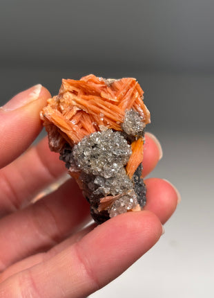 6 Pieces ! Cerussite with Orange Barite and Galena Specimens Lot