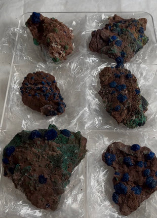 6 Piece Lot ! Rare Blueberry Azurite Specimens