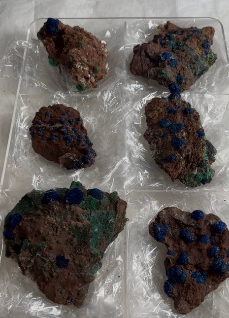 6 Piece Lot ! Rare Blueberry Azurite Specimens