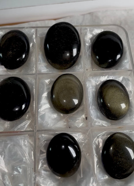 8 Pieces ! High Grade Golden Sheen Obsidian Lot