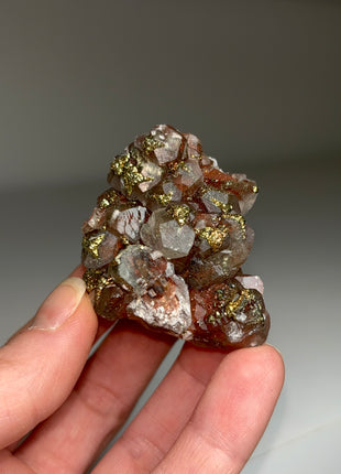Red Calcite with Chalcopyrite
