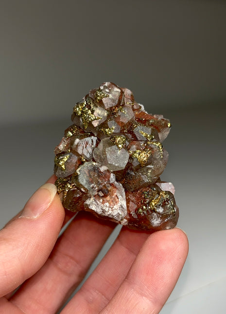 Red Calcite with Chalcopyrite