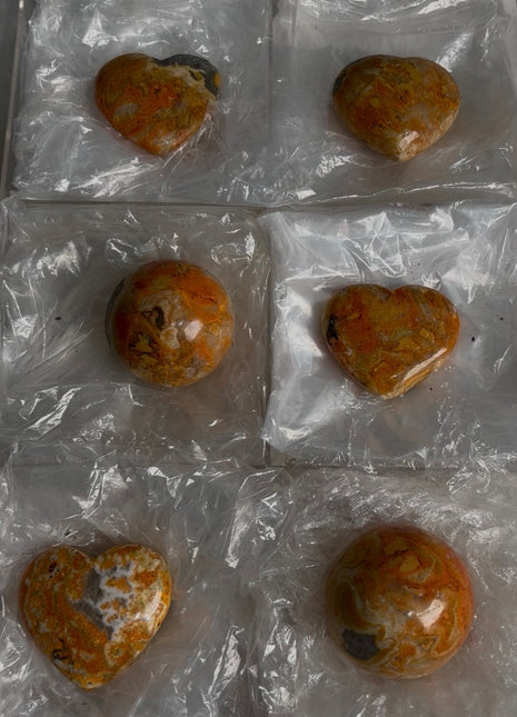 6 Pieces ! Top Grade Bumblebee Jasper Spheres, Hearts Lot