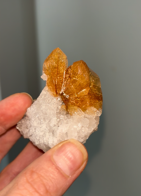 Himalayan Rutile Quartz Trio on Snow Quartz