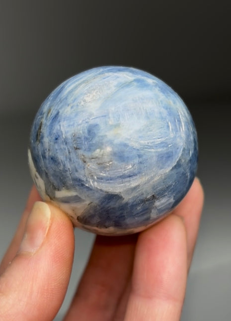 Blue Kyanite in Quartz Sphere