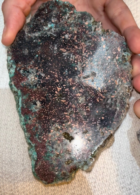 Stunning  ! Blue Chrysocolla with Native Copper Pair