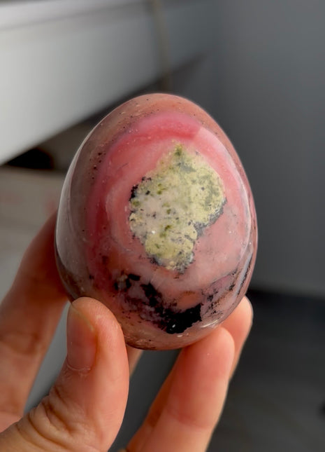 Rare Dendritic Pink Opal Egg