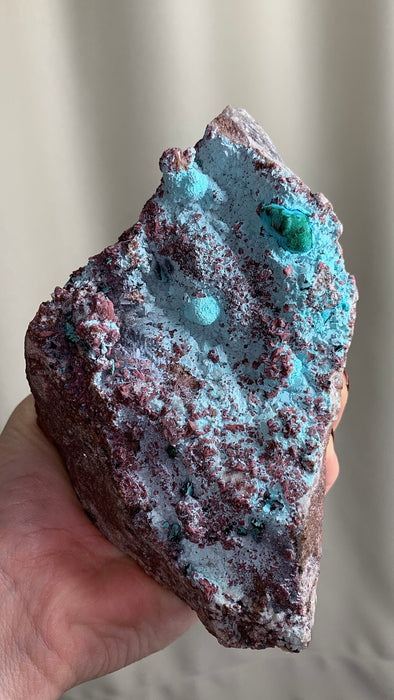 Unusual ! Pink Cobaltocalcite with Chrysocolla and Malachite  - From DRC