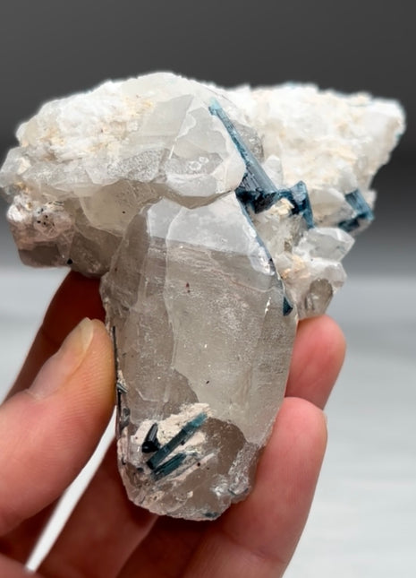 Blue Indicolite Tourmaline with Quartz