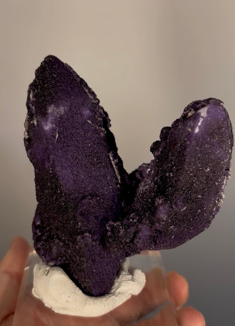 New ! Purple Fluorite Coated Quartz with Calcite