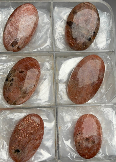 6 Pieces ! Very High Grade Confetti Sunstone Lot