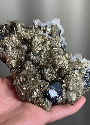 Wow ! Pyrite with Sphalerite and Calcite - From Trepca Mine, Kosovo