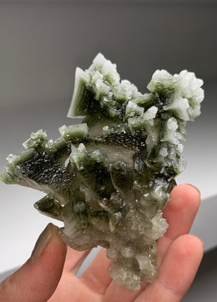 Unusual ! Skeletal Green Halite with Tolbachite